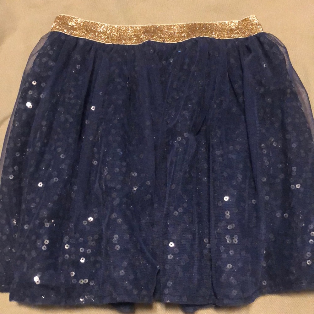 Navy and Gold sequence and tulle skirt